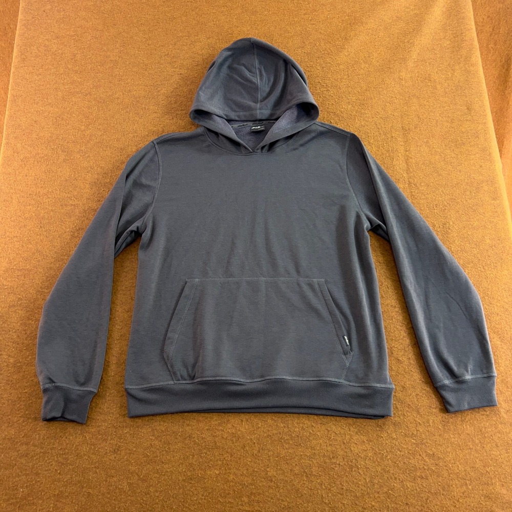 Eddie Bauer Mens Large Gray Lounge Stretch Pullover Hoodie New